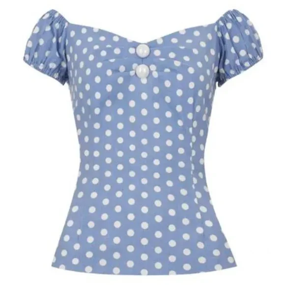 NWT Dolores Vintage Polka Dot Top - Picture 1 of 3